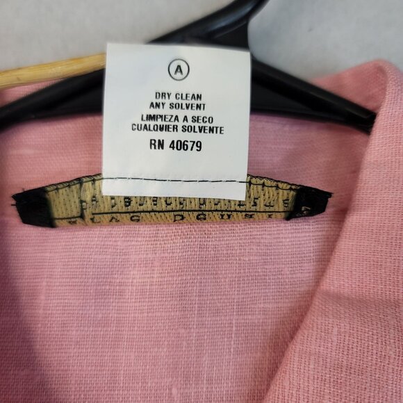 Harve Benard Pink Linen Button-Up 12 Long Sleeve Lightweight Deadstock Vintage - Picture 5 of 8